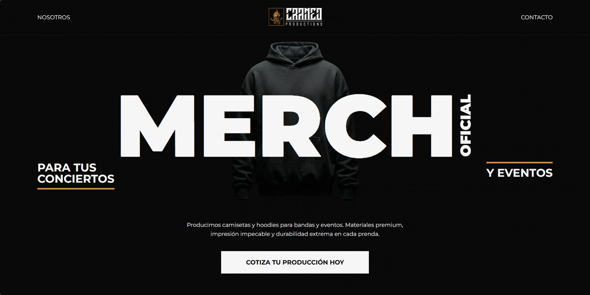 Sitio web Craneo Productions